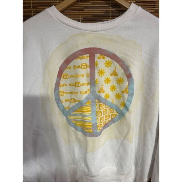 Disney 1X PEACE Sign Cream and Pastel Colored Sweatshirt - Picture 4 of 4